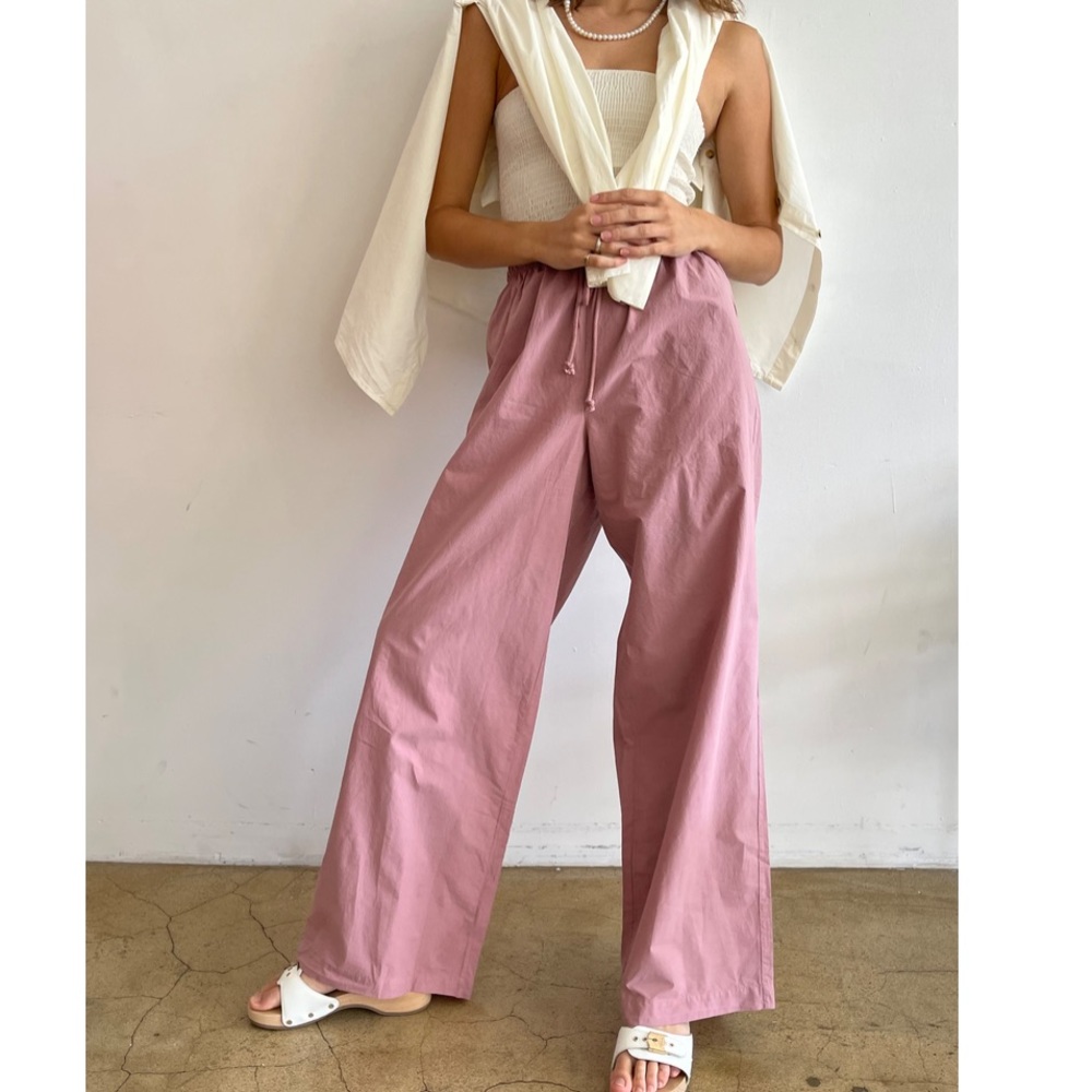 DONNI. pop pants in rhubarb